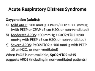 Ards Pao2/fio2 Classification Acute respiratory distress syndrome Management | PPTX