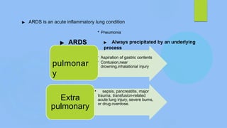 acute respiratory distress syndrome diagnosis and management | PPTX