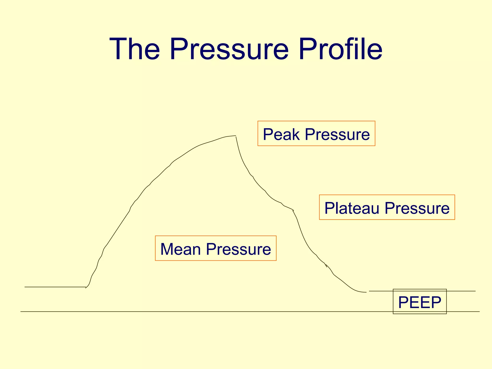The Pressure Profile Peak Pressure Plateau Pressure Mean Pressure PEEP 