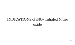 INDICATIONS of iNO/ Inhaled Nitric
oxide
45a
 