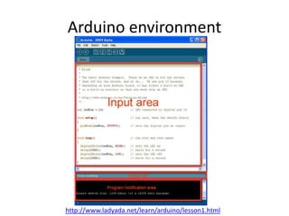 Arduino environment
http://www.ladyada.net/learn/arduino/lesson1.html
 