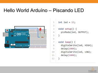 Hello World Arduíno – Piscando LED 
 