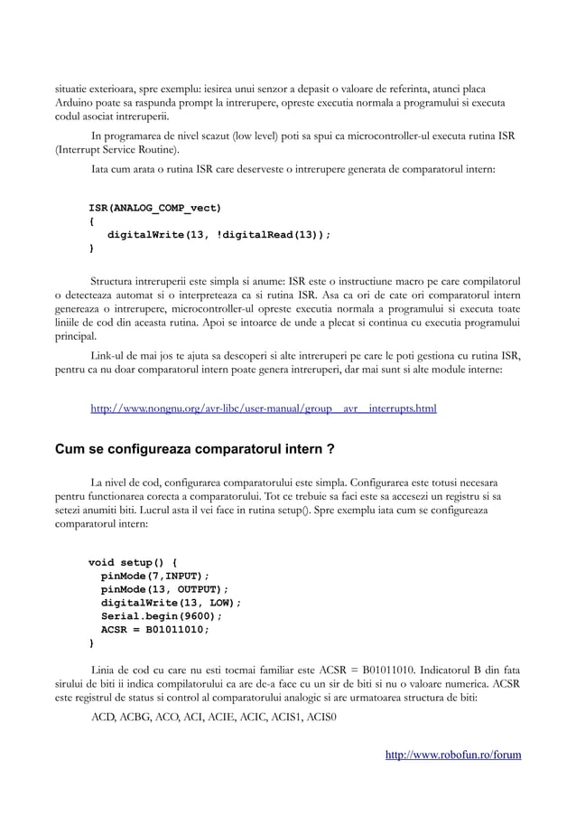 Arduino comparatorul intern pdf