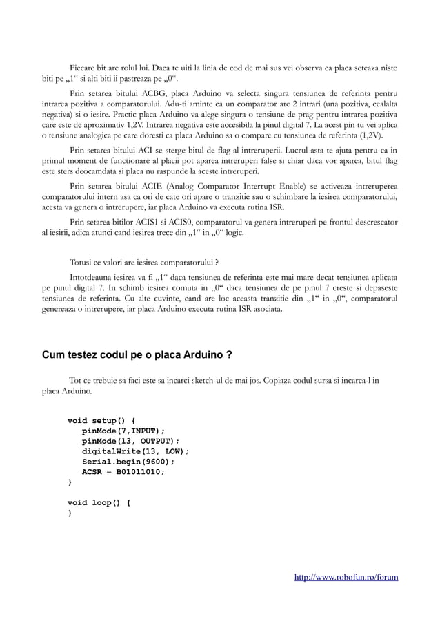 Arduino comparatorul intern pdf