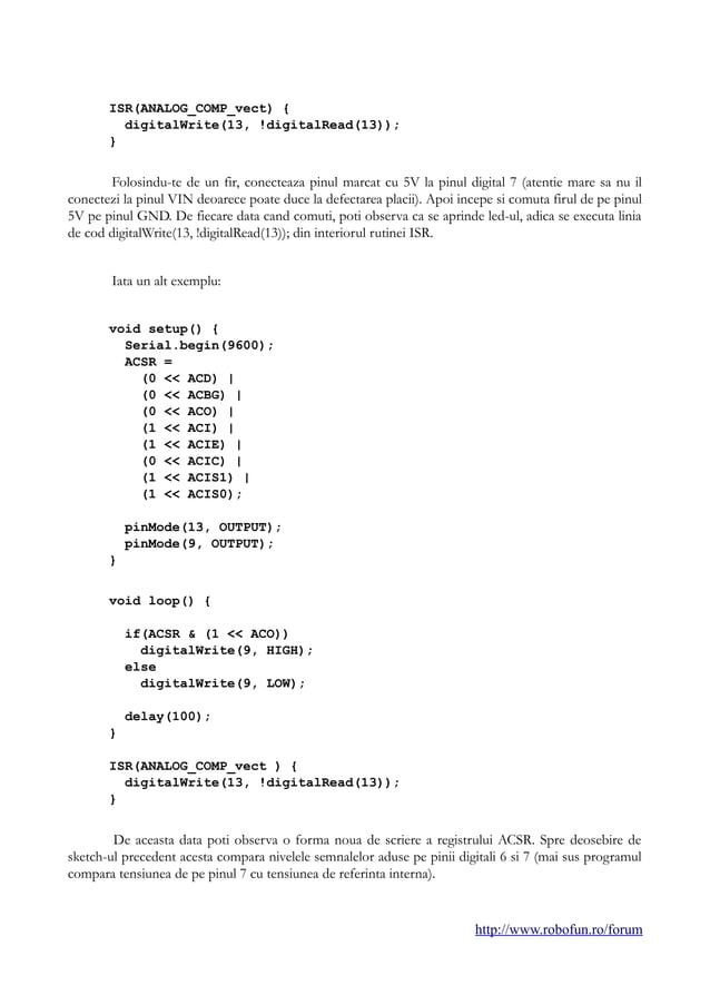 Arduino comparatorul intern pdf