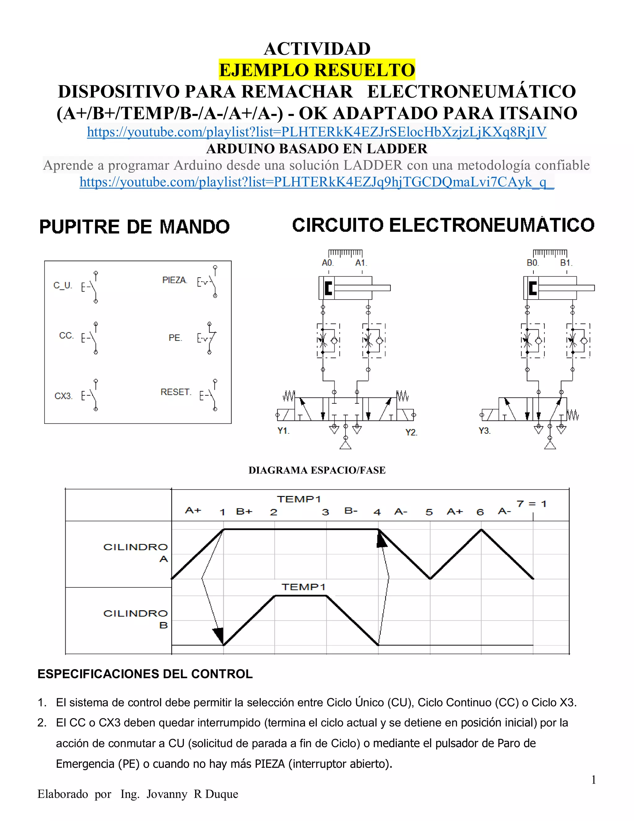 ARDUINO - LADDER - PROYECTO CIRCUITO ELECTRONEUMÁTICO 2 CILINDROS ...