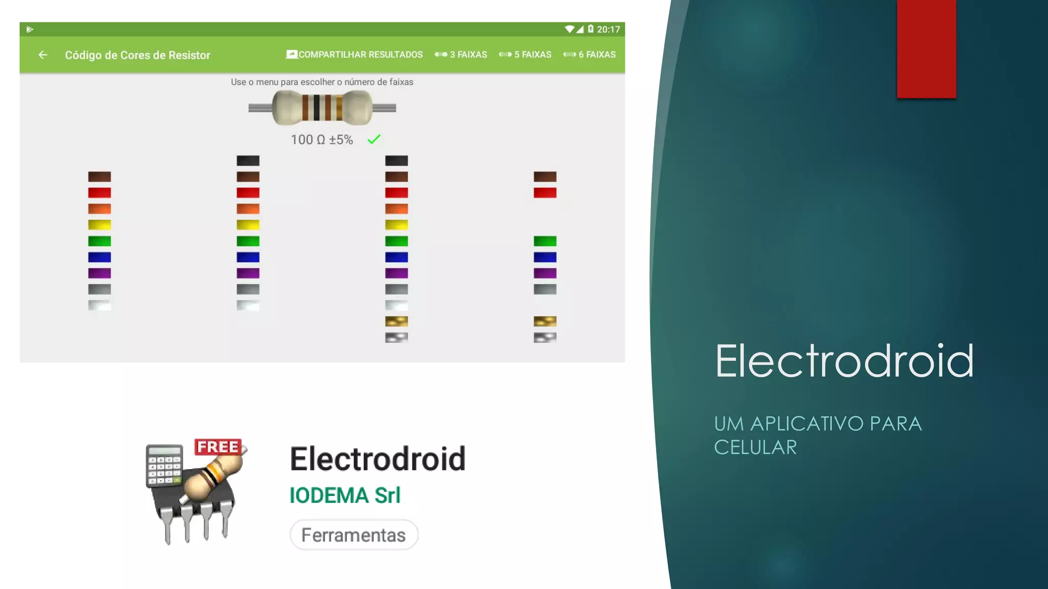 Electrodroid
UM APLICATIVO PARA
CELULAR
 