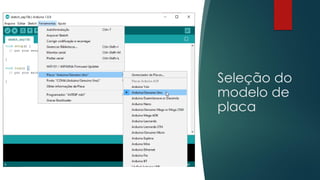 Seleção do
modelo de
placa
 