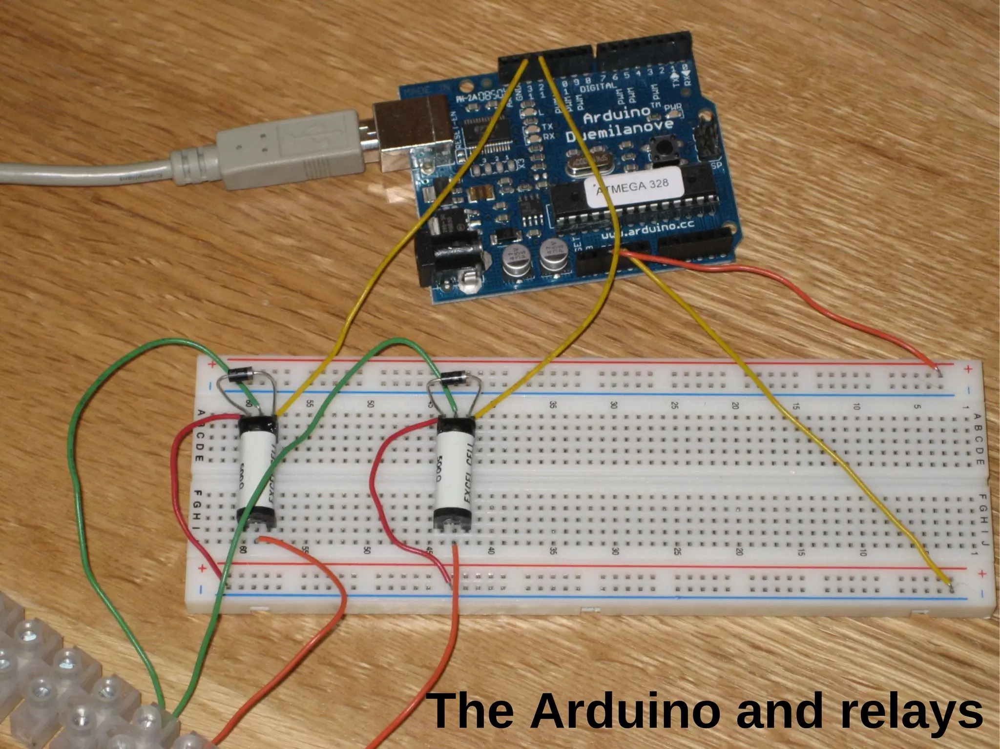 The Arduino and relays 