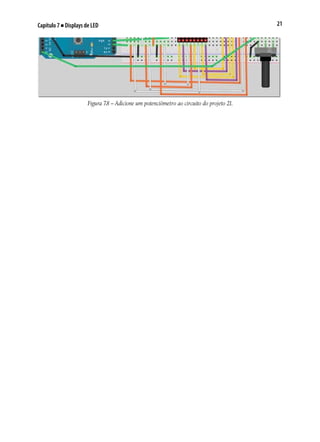 21Capítulo 7 ■ Displays de LED
Figura 7.8 – Adicione um potenciômetro ao circuito do projeto 21.
 