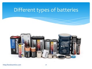 Different types of batteries




http://hardwarefun.com    38
 