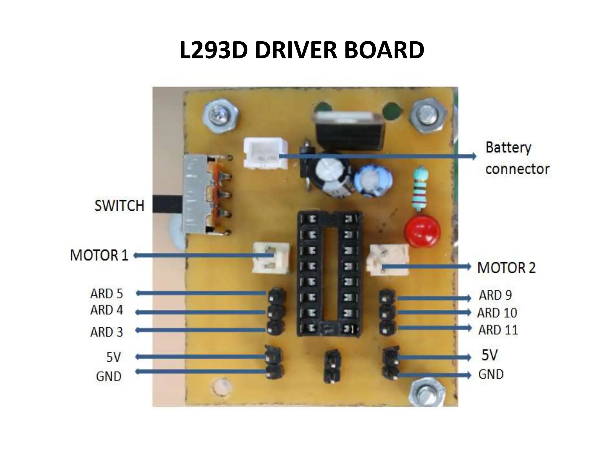 L293D DRIVER BOARD
 
