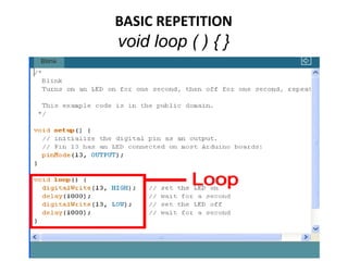 BASIC REPETITION
void loop ( ) { }
 