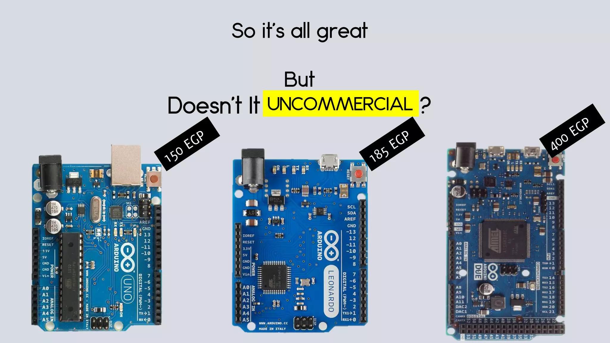 So it’s all great
But for mass production
Isn’t It UNCOMMERCIAL?