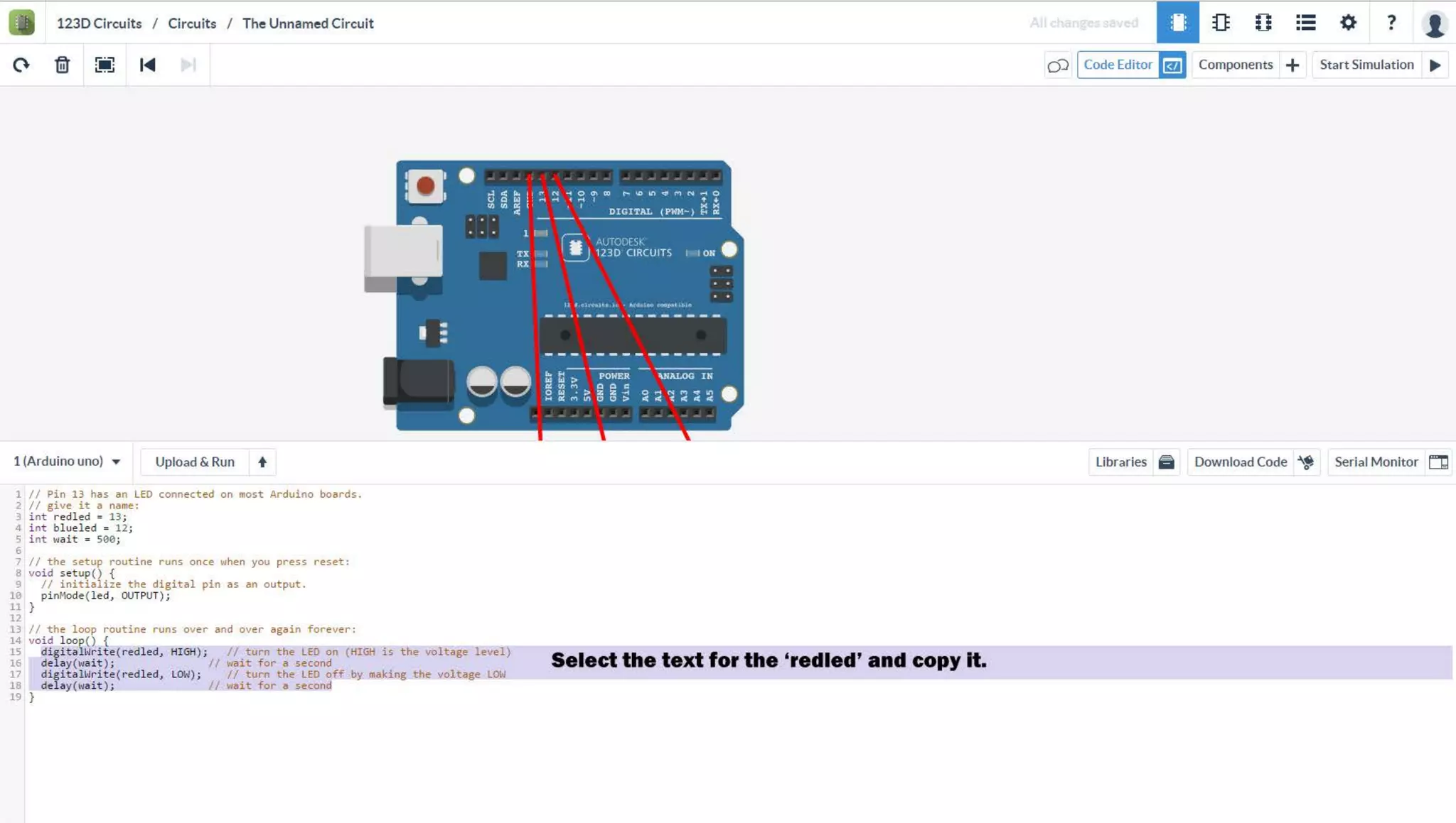 Arduino Introduction (Blinking LEDs) - step by step screenshots  (workshop #5)