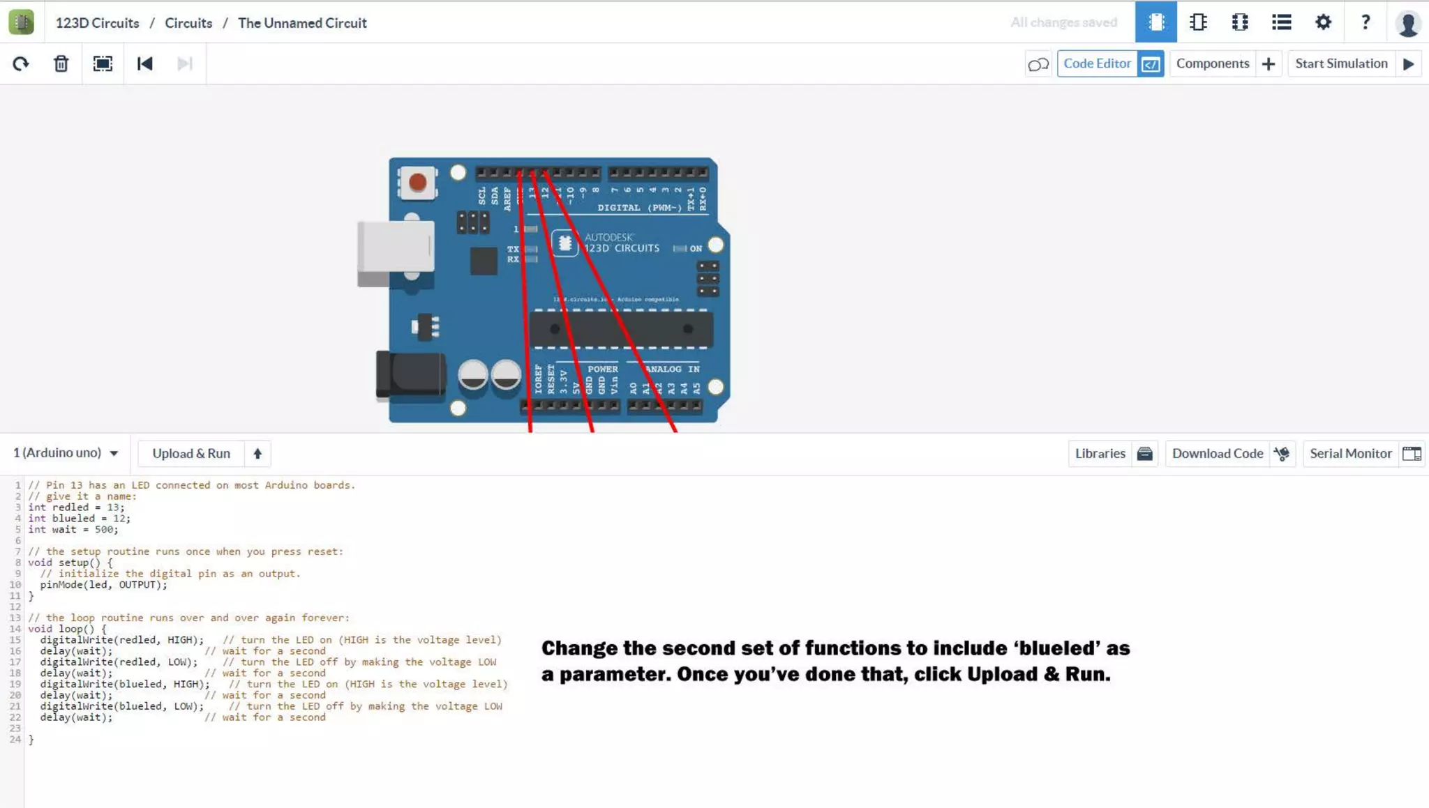 Arduino Introduction (Blinking LEDs) - step by step screenshots  (workshop #5)