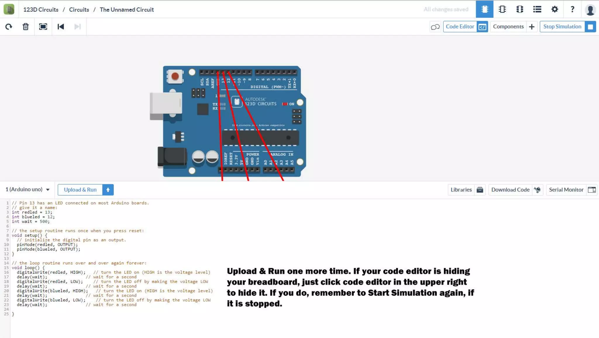 Arduino Introduction (Blinking LEDs) - step by step screenshots  (workshop #5)