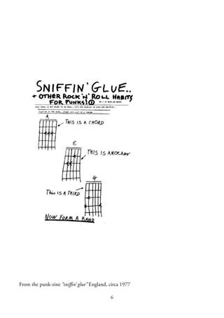 6
From the punk-zine “sniﬃn’ glue” England, circa 1977
 