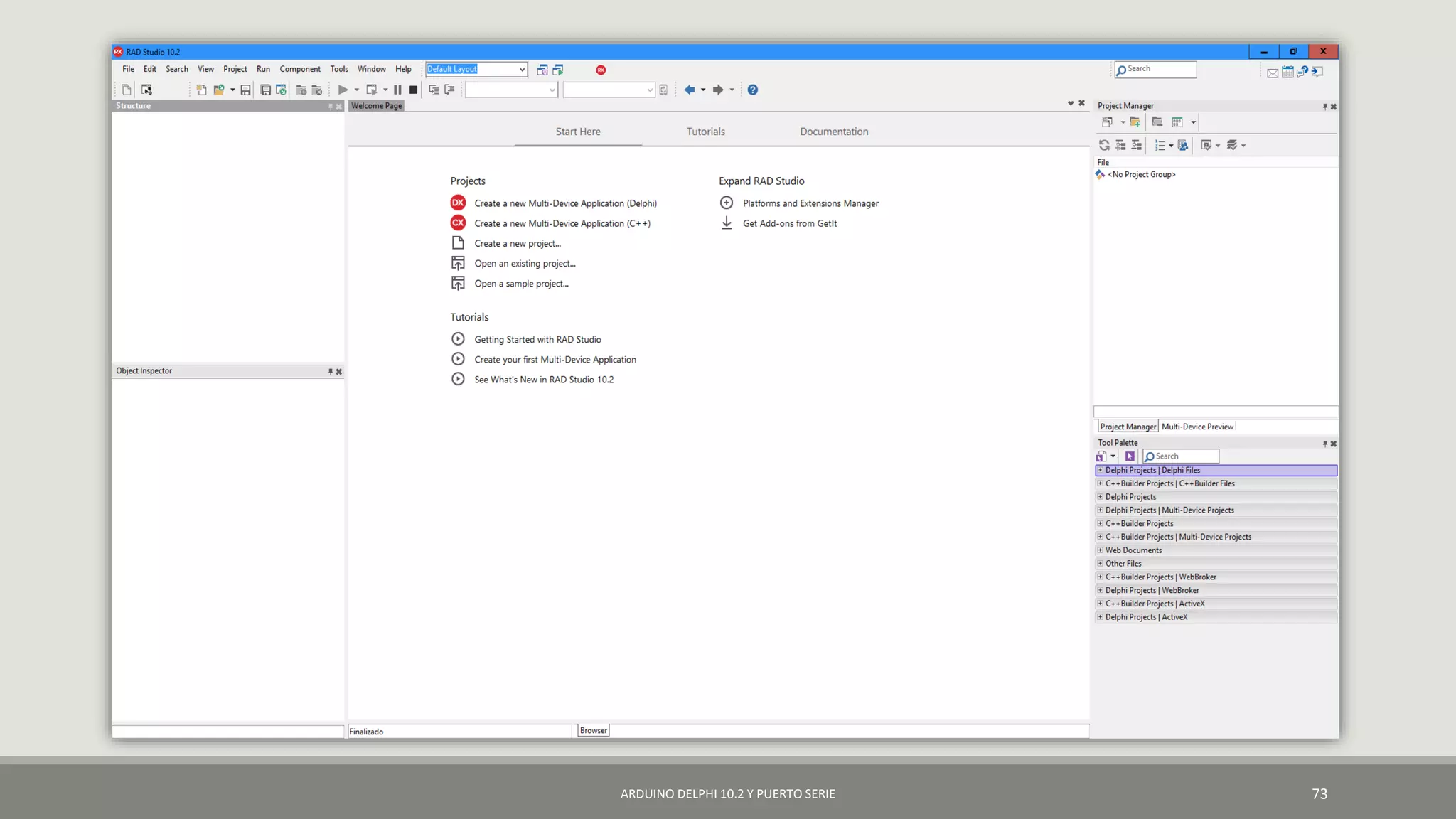 ARDUINO DELPHI 10.2 Y PUERTO SERIE 73
 