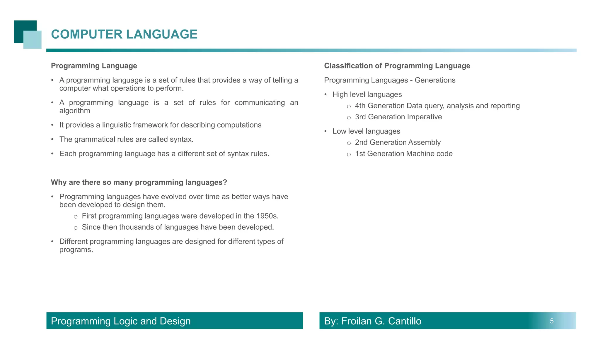 Program Logic and Design | PPTX