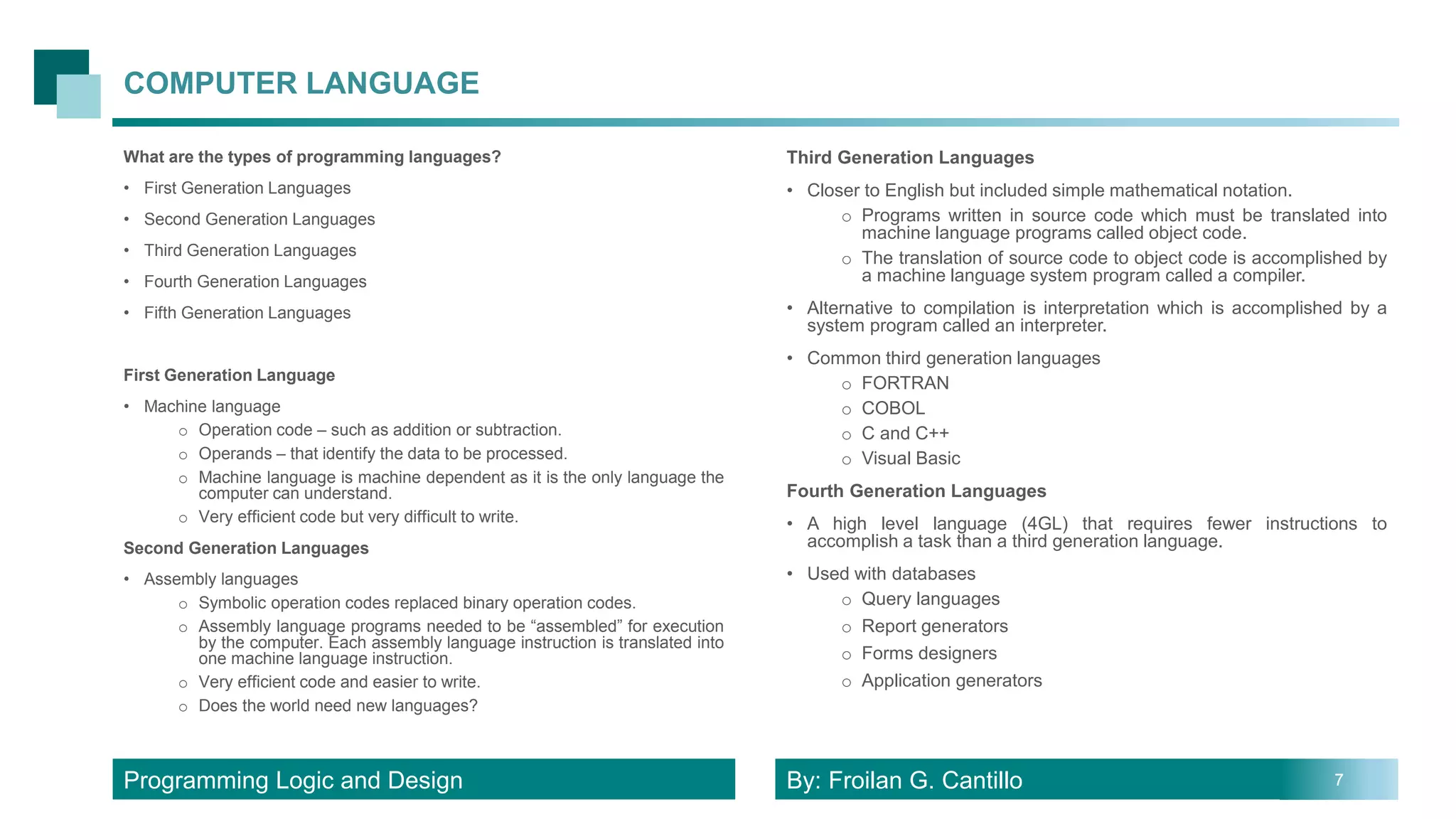 Program Logic and Design | PPTX