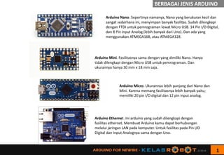 Jenis Rduino MATERI DASAR Arduino For Newbie MUDAH DAN FRIENLY | PDF