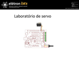 Laboratório de servo Laboratório de Servomotores (laboratório assistido, instrutor guia alunos) Objetivo: Praticar. Tabela de atividades: 