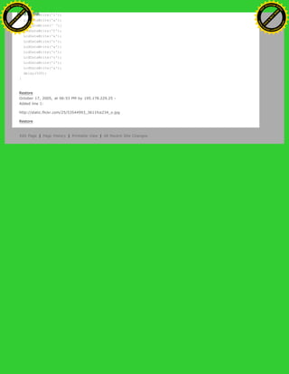 LcdDataWrite('l');
LcdDataWrite('a');
LcdDataWrite(' ');
LcdDataWrite('C');
LcdDataWrite('a');
LcdDataWrite('r');
LcdDataWrite('a');
LcdDataWrite('c');
LcdDataWrite('o');
LcdDataWrite('l');
LcdDataWrite('a');
delay(500);
}
Restore
October 17, 2005, at 06:53 PM by 195.178.229.25 -
Added line 1:
http://static.flickr.com/25/53544993_3611fce234_o.jpg
Restore
Edit Page | Page History | Printable View | All Recent Site Changes
Ashifur Rahaman
C
lick
to
B
U
Y
N
O
W
!
PD F-XChange Edit
or
www
.
tracker-software.com
C
lick
to
B
U
Y
N
O
W
!
PD
F-XChange Edit
or
www
.
tracker-software
.com
 