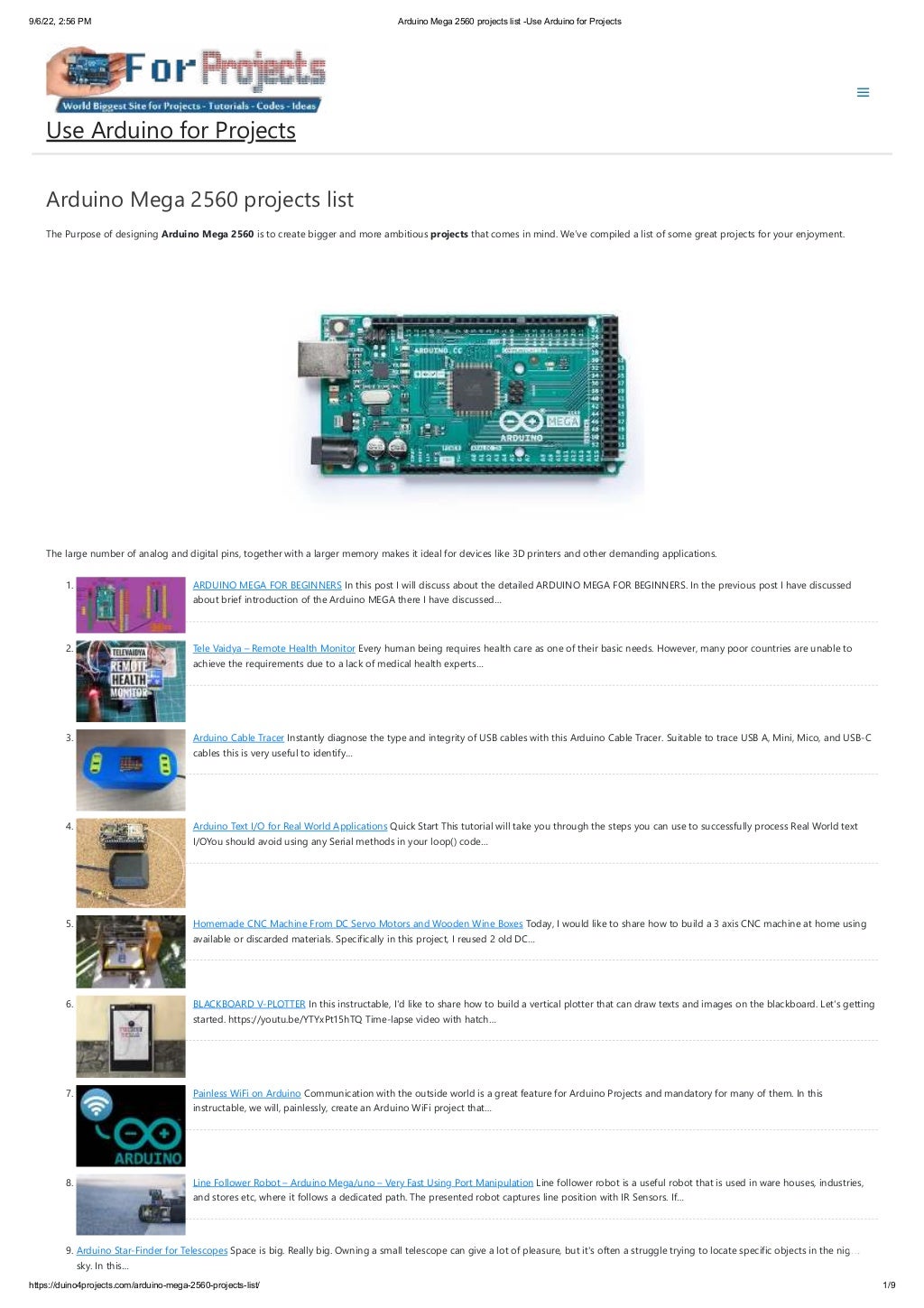 Arduino mega 2560 projects list use arduino for projects pdf