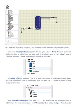 Simulide Arduino Ide Projet de clignotement de LED avec Arduino Nano, simulation SimulIDE et ...