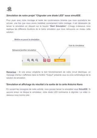 Simulide Arduino Ide Projet de clignotement de LED avec Arduino Nano, simulation SimulIDE et ...