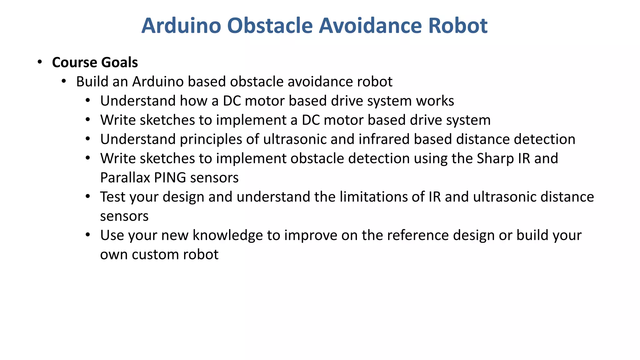 Arduino obstacle avoidance robot | PPT