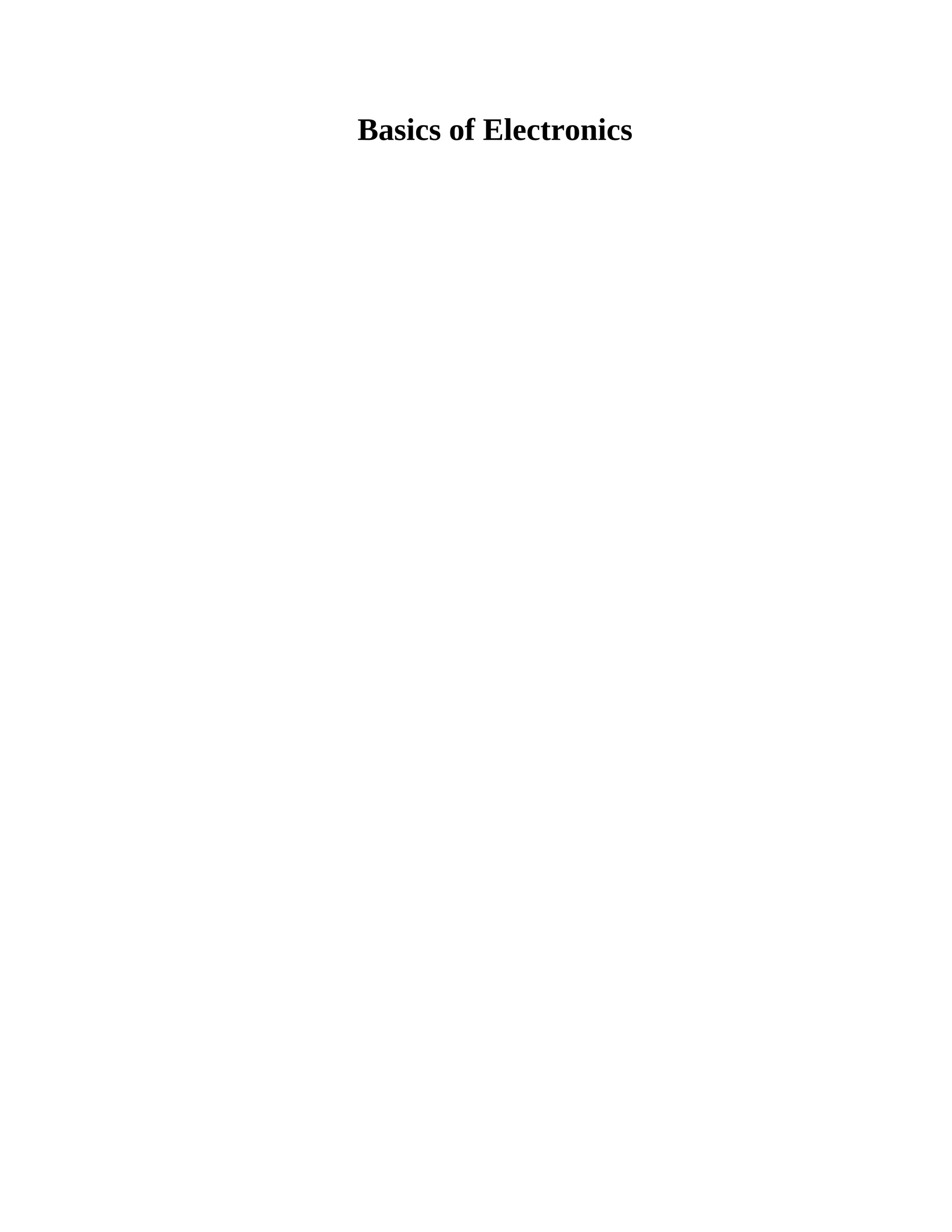 Basics of Electronics
 