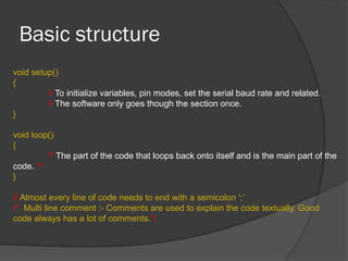 Arduino Programming basics programing wi | PPTX