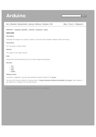 Arduino reference | PDF