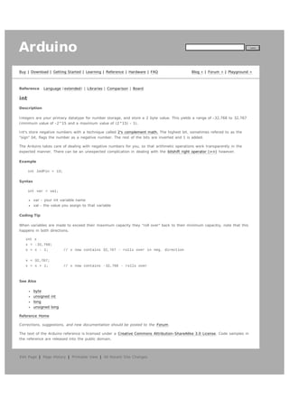 Arduino reference | PDF