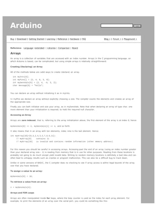 Arduino reference | PDF