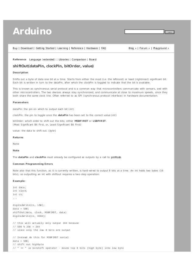 Arduino reference