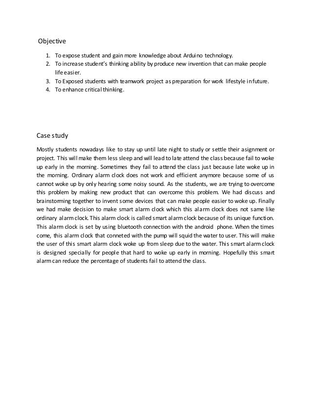 Arduino report objective