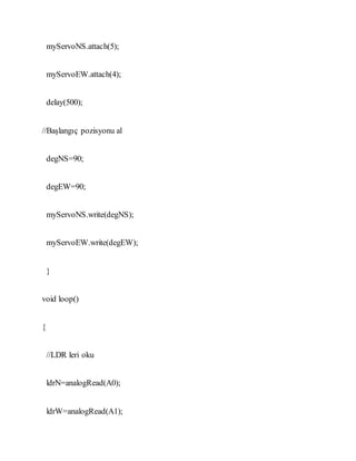 Arduino solar tracker using ldr sensor & servo motor | PDF
