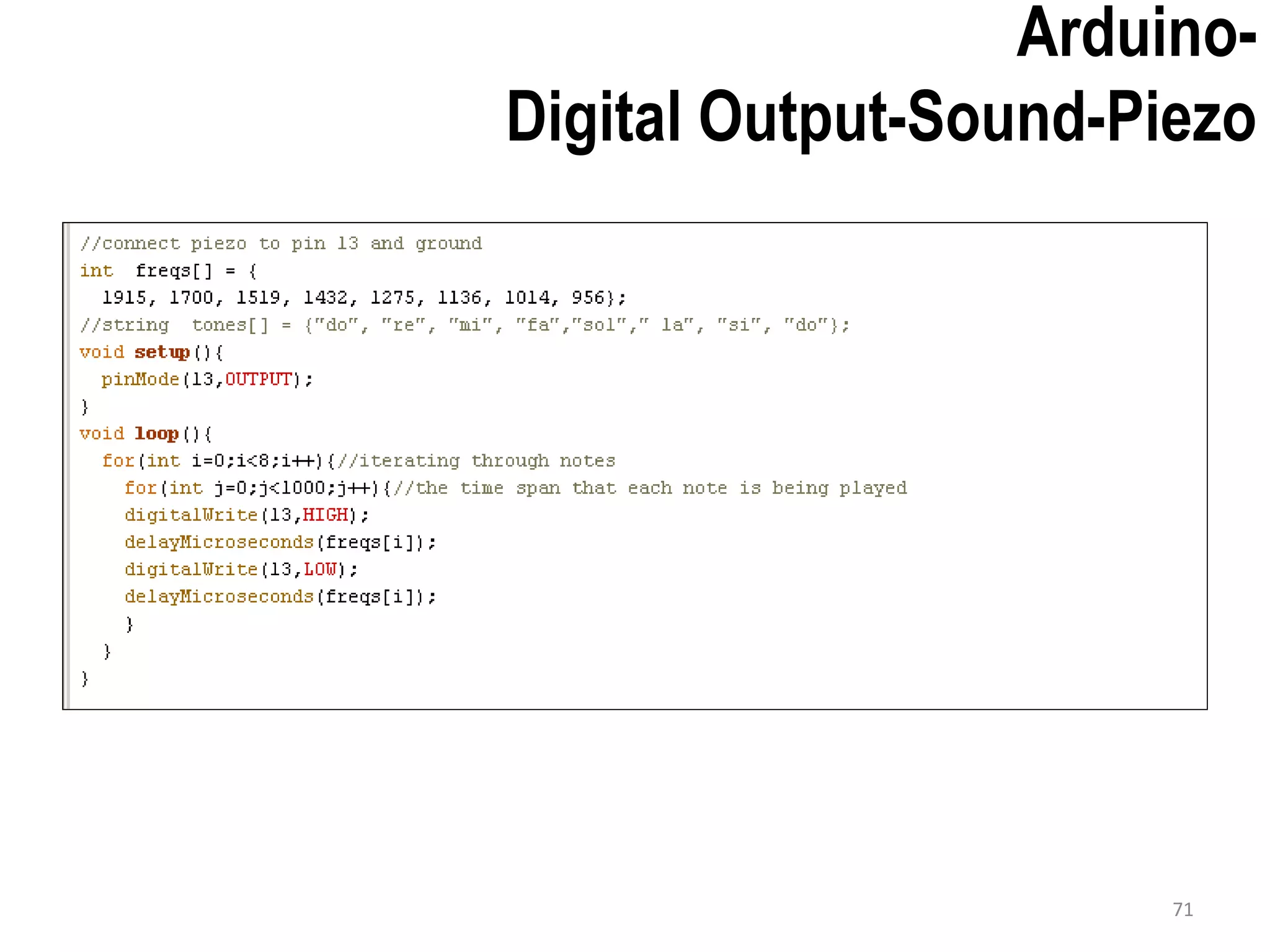 Arduino- Digital Output-Sound-Piezo 71 