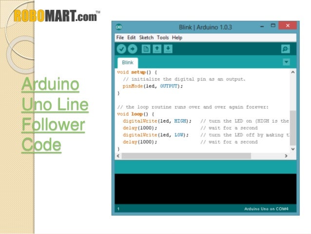 Arduino uno line follower code