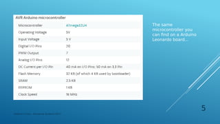 The same
microcontroller you
can find on a Arduino
Leonardo board...
Federico Croce - Pervasive Systems 2017
5
 