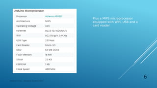 Plus a MIPS microprocessor
equipped with WiFi, USB and a
card reader
Federico Croce - Pervasive Systems 2017
6
 