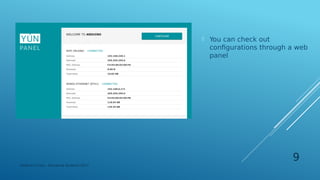  You can check out
configurations through a web
panel
Federico Croce - Pervasive Systems 2017
9
 