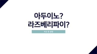 아두이노?
라즈베리파이?
비교 및 설명
 