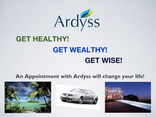 GET HEALTHY!
GET WEALTHY!
GET WISE!
An Appointment with Ardyss will change your life!
 