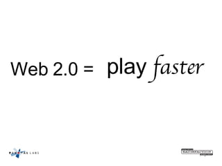 Web 2.0 =  play  faster 