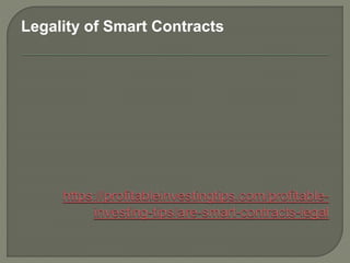 Legality of Smart Contracts
 