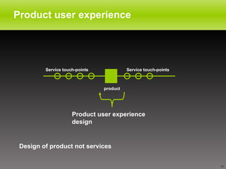 Product user experience  product Service touch-points Service touch-points Product user experience design Design of product not services 